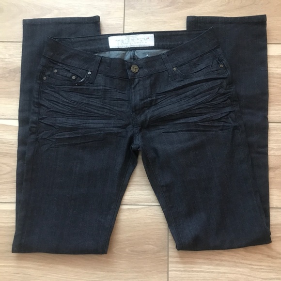 TRIARCHY 🌺 Black Women’s Long jeans SZ: 29X33 - Picture 7 of 11